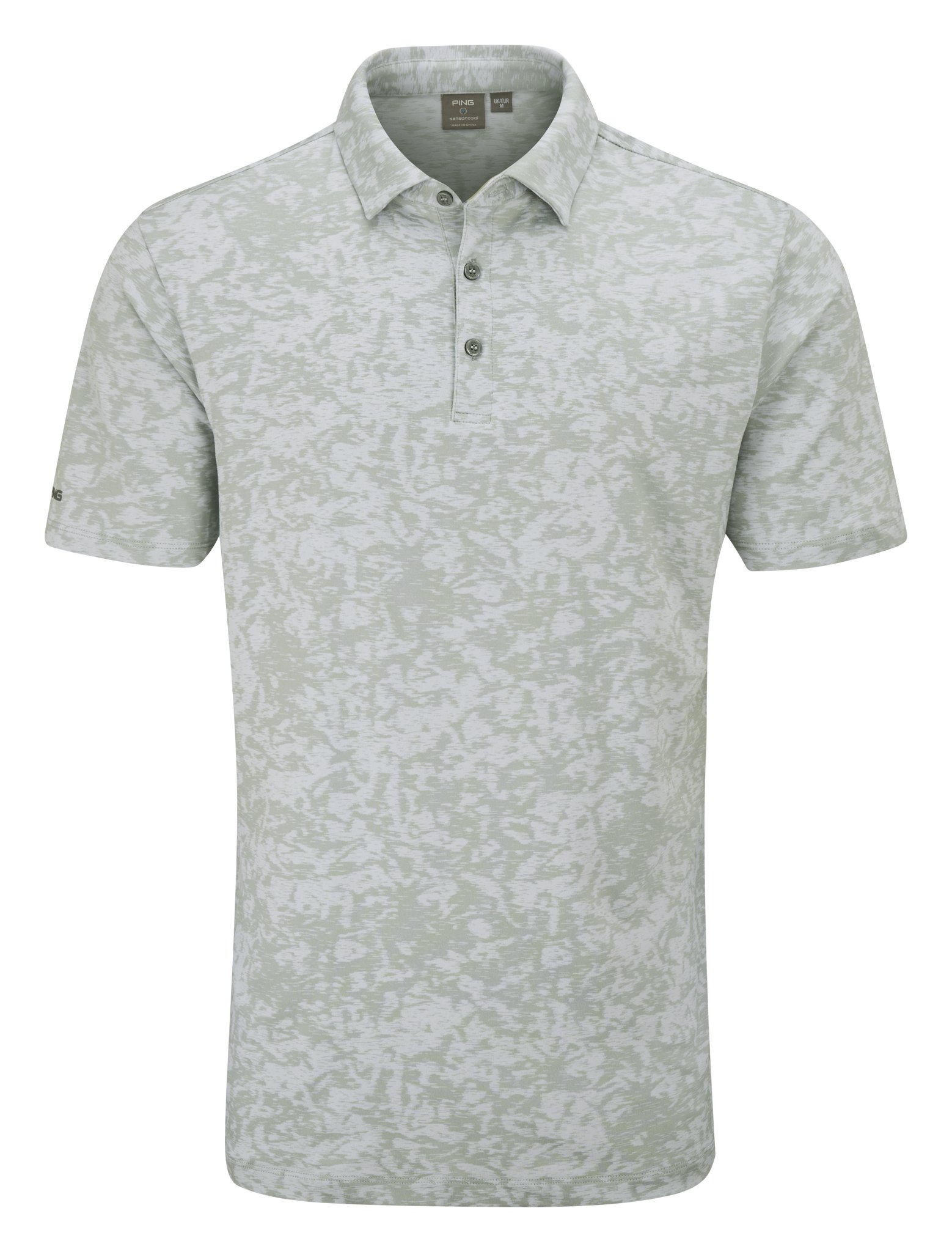 PING Marek Camo Jacquard heren polo, silver multi