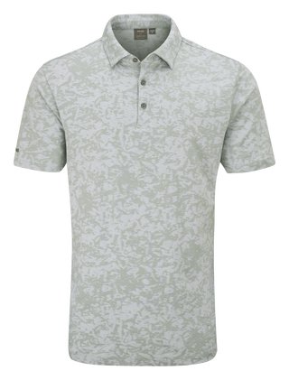 PING Marek Camo Jacquard heren polo, silver multi