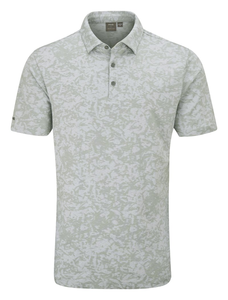 PING Marek Camo Jacquard heren polo, silver multi