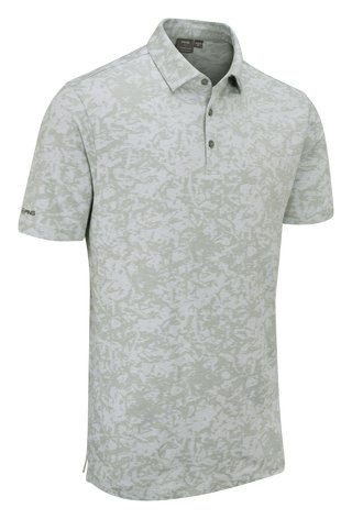 PING Marek Camo Jacquard heren polo, silver multi