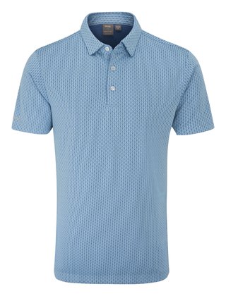 PING Hershel heren polo, dusty blue multi