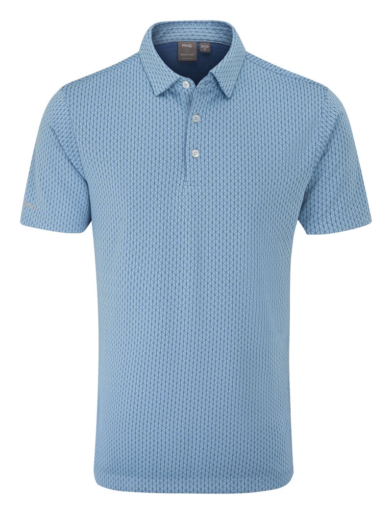 PING Hershel heren polo, dusty blue multi