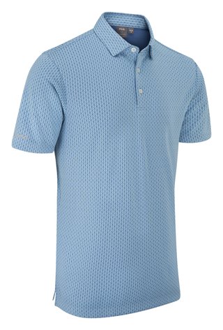 PING Hershel heren polo, dusty blue multi
