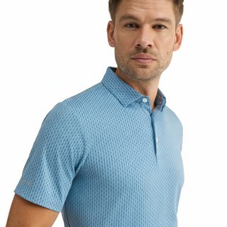 PING Hershel heren polo, dusty blue multi