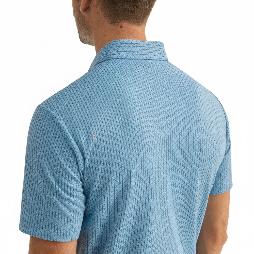PING Hershel heren polo, dusty blue multi