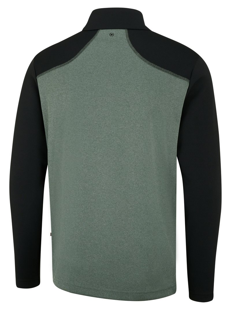 PING Ramsey half zip ribbed fleece heren pullover, laurel marl/black
