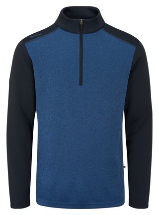 PING Ramsey half zip ribbed fleece heren pullover, inky marl/navy