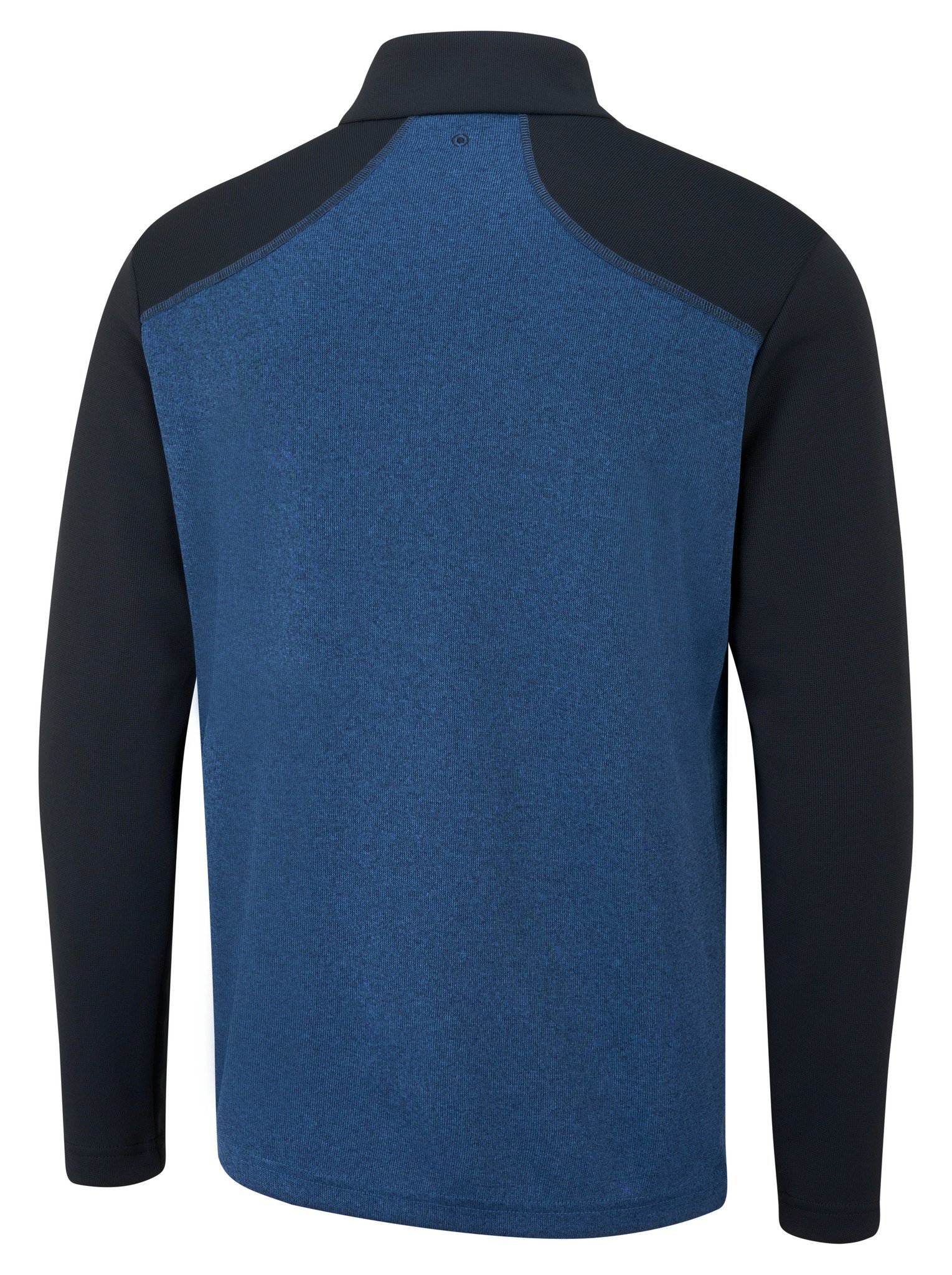 PING Ramsey half zip ribbed fleece heren pullover, inky marl/navy