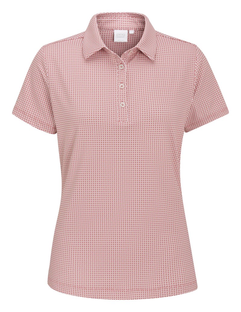 PING Mave dames polo, coral blush/white
