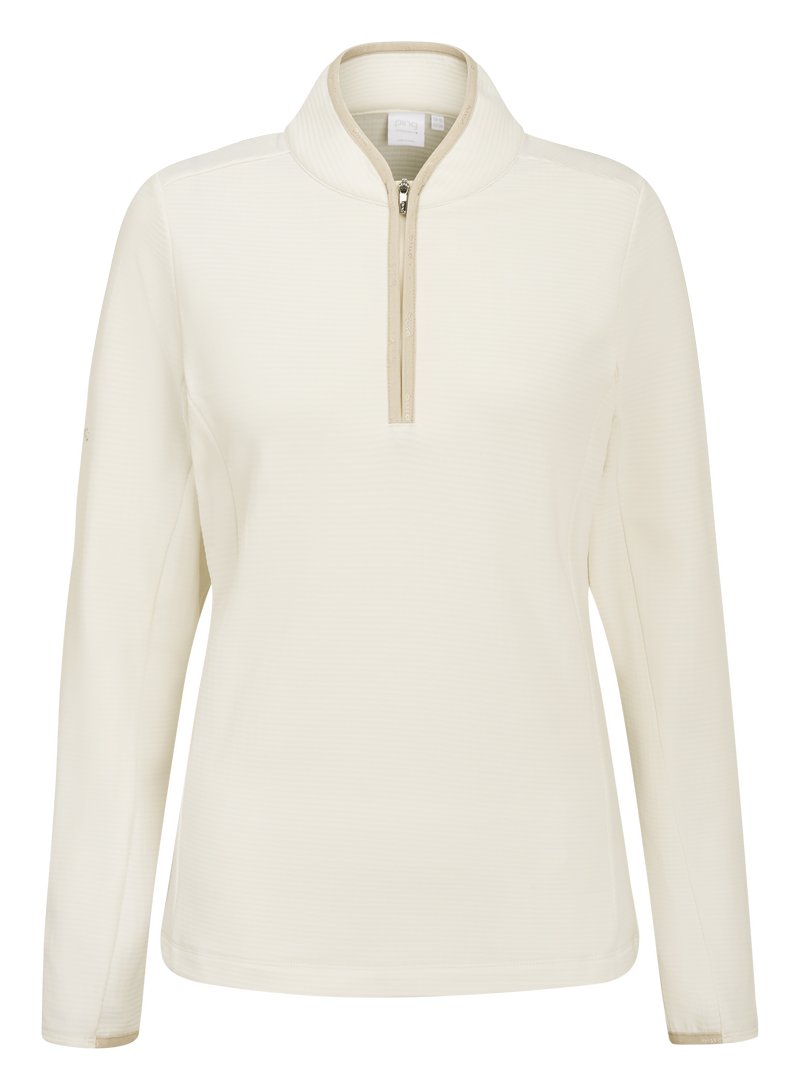 PING Abigale Performance Fleece dames sweatshirt, egret