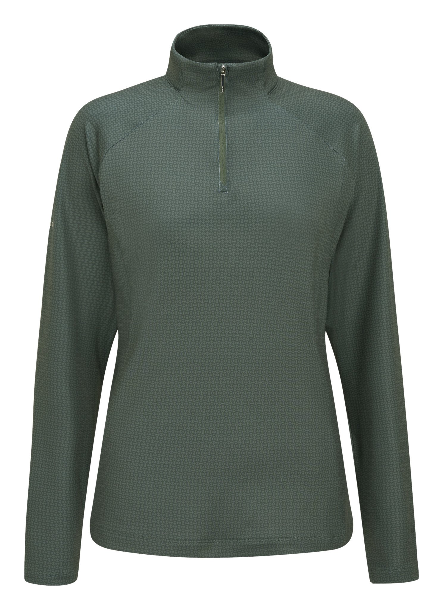 PING Jasmine Printed long Sleeve dames top, gorse green/laurel