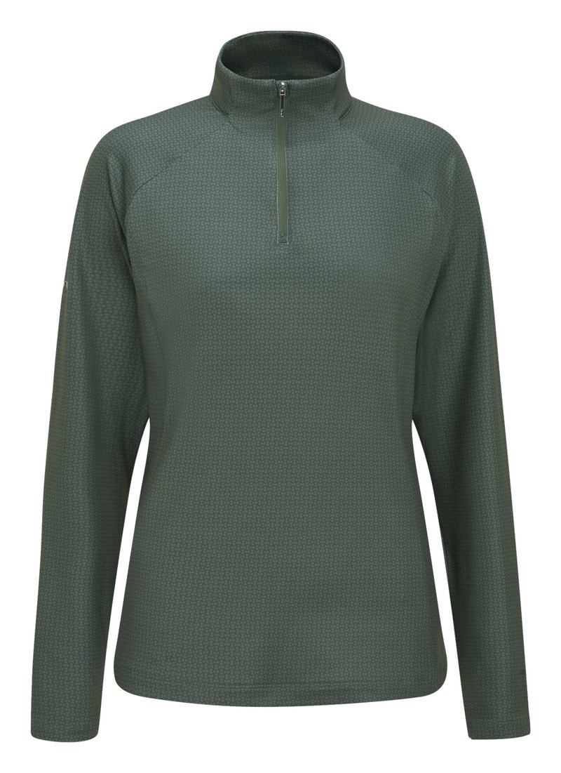 PING Jasmine Printed long Sleeve dames top, gorse green/laurel