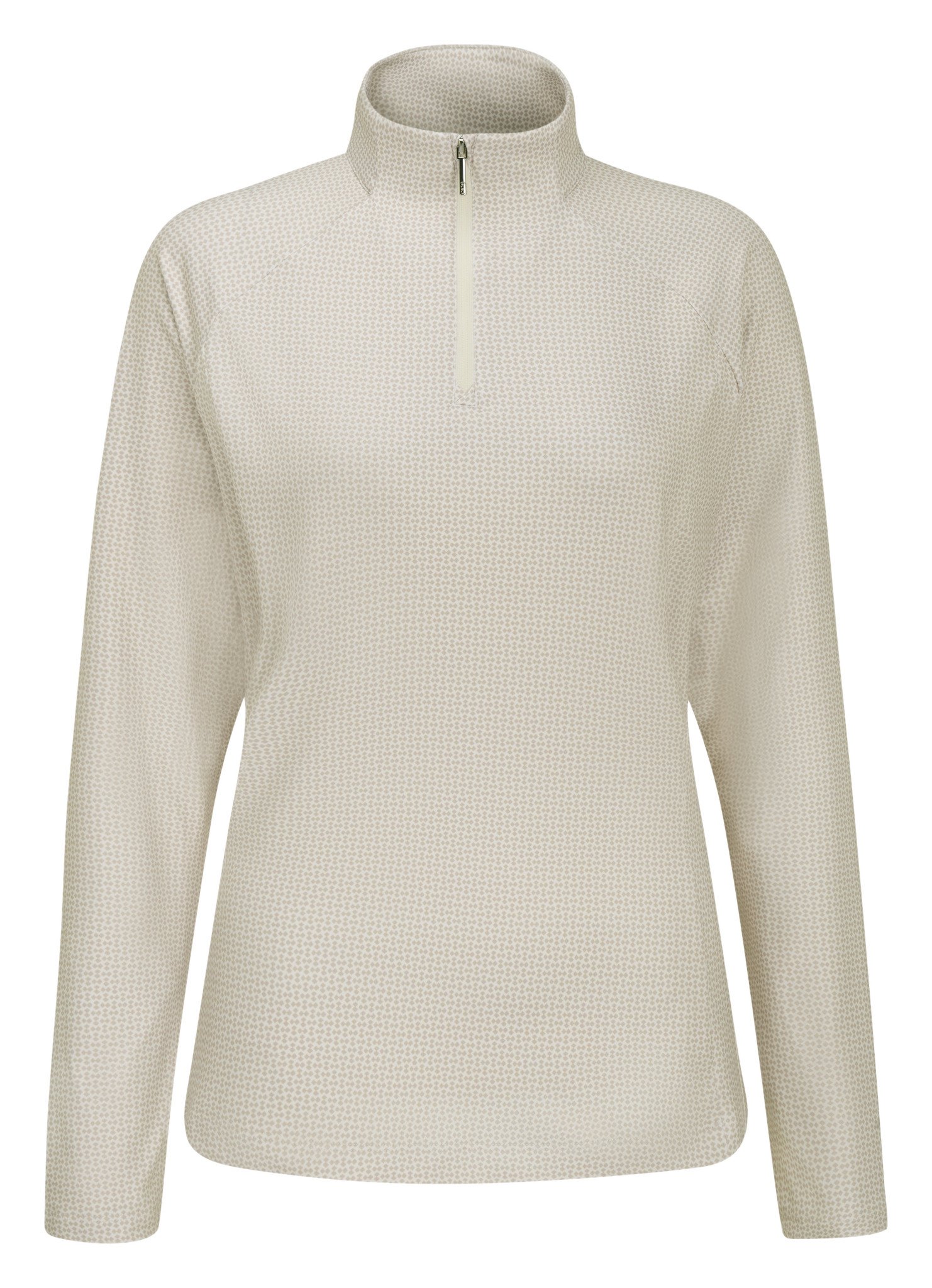 PING Jasmine Printed long Sleeve dames top, egret/tawny