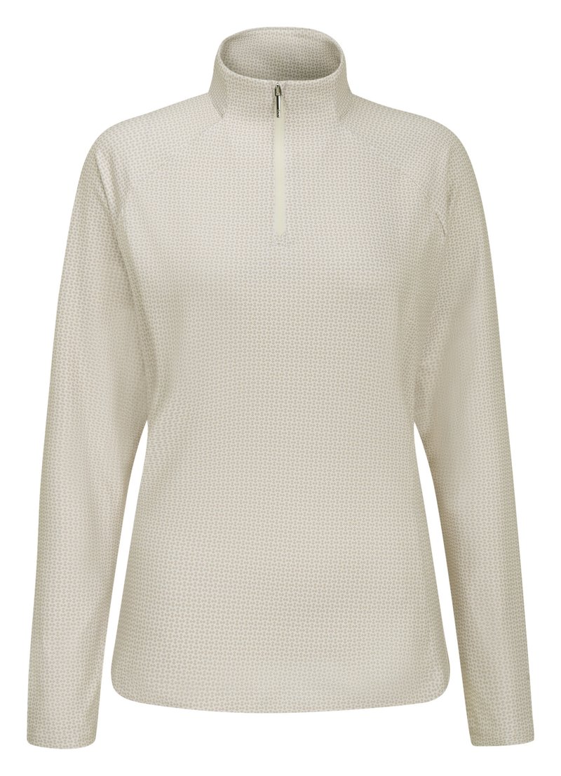 PING Jasmine Printed long Sleeve dames top, egret/tawny