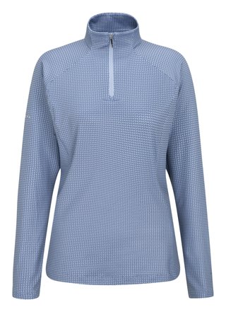 PING Jasmine Printed dames top met lange mouwen, viola/blue indigo