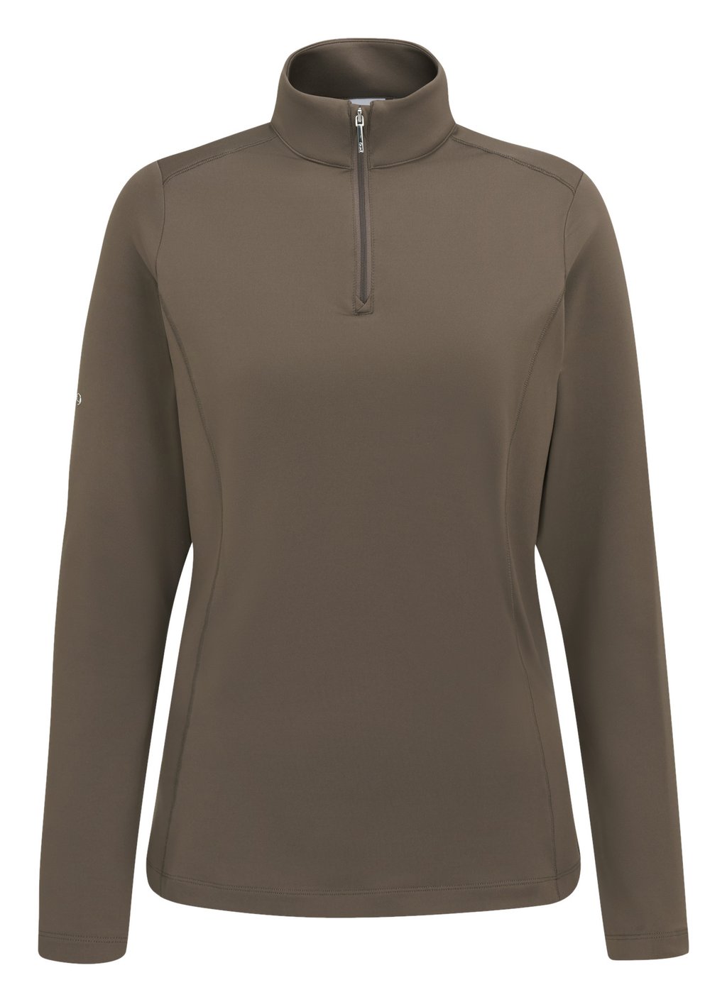 PING Aveline Half Zip dames shirt met lange mouwen, coffee