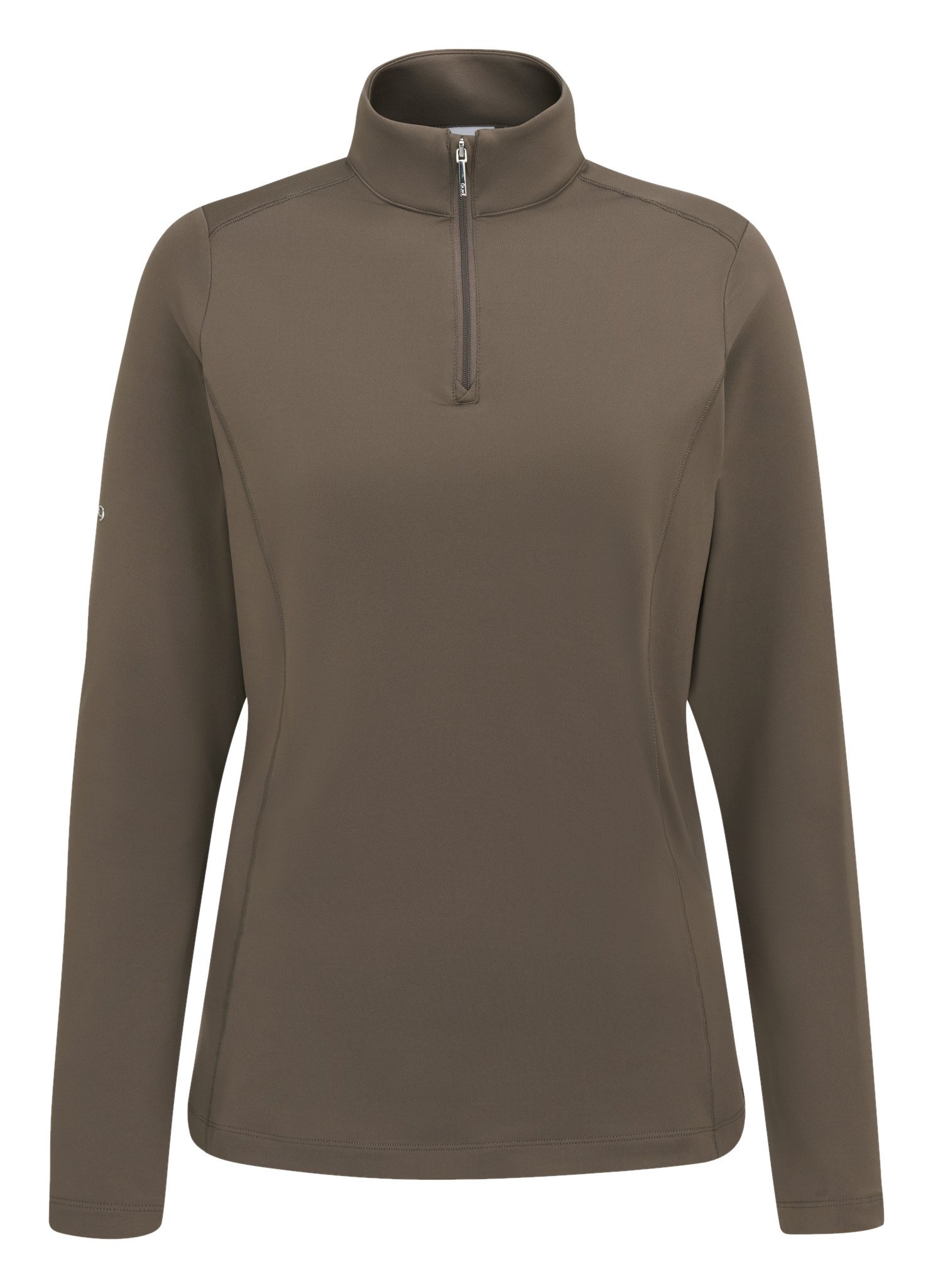 PING Aveline Half Zip dames shirt met lange mouwen, coffee