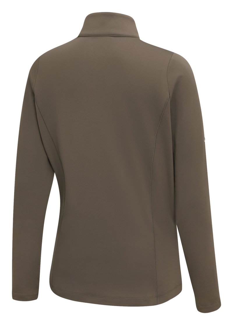 PING Aveline Half Zip dames shirt met lange mouwen, coffee