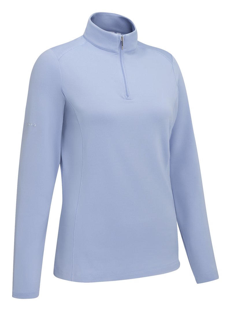 PING Aveline Half Zip dames shirt met lange mouwen, viola