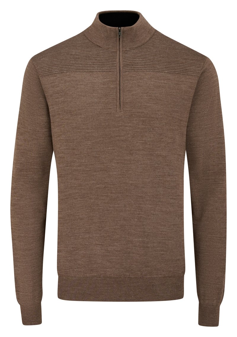 PING Dorset Quarter zip heren sweater, coffee marl