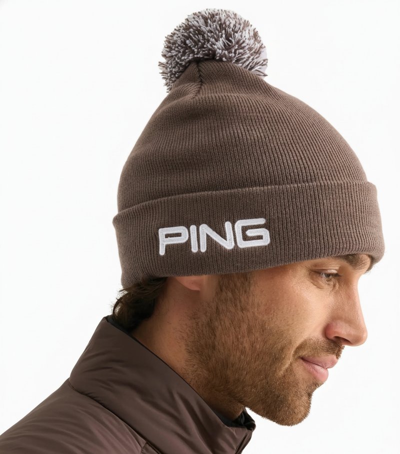 PING Cresting Knit heren wintermuts, coffee