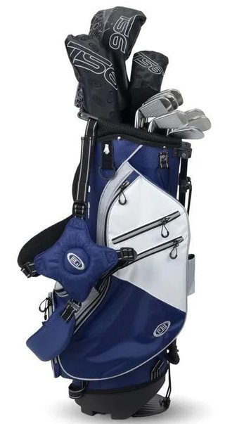 U.S. Kids Golf TS6-48 (122cm) 10-Club junior golfset, grafiet, + standtas, navy/wit/grijs