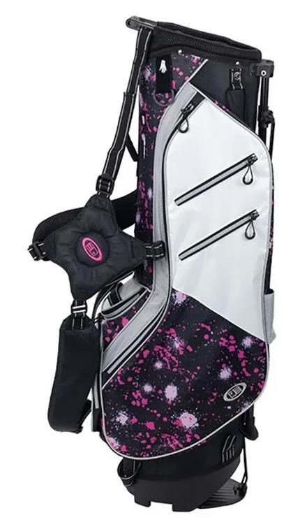 U.S. Kids Golf TS6-48 junior stand bag, pink paint splatter