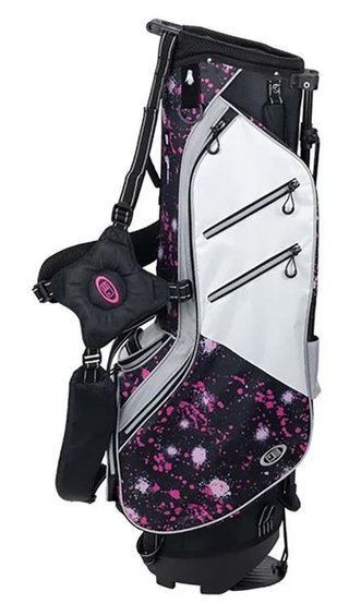 U.S. Kids Golf TS6-48 junior stand bag, pink paint splatter