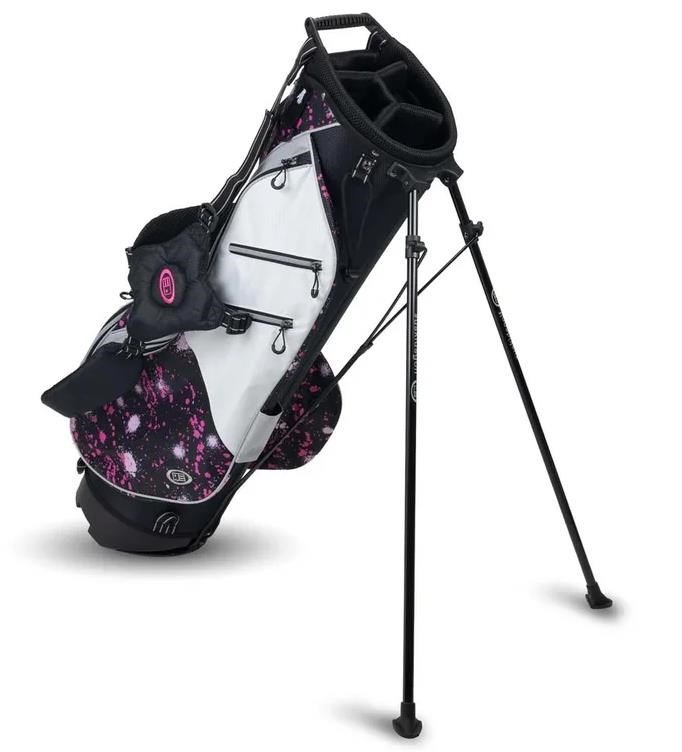 U.S. Kids Golf TS6-51 junior stand bag, pink paint splatter