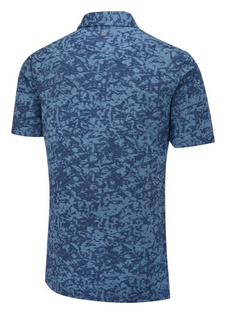 PING Marek Camo Jacquard heren polo, infinity blue multi