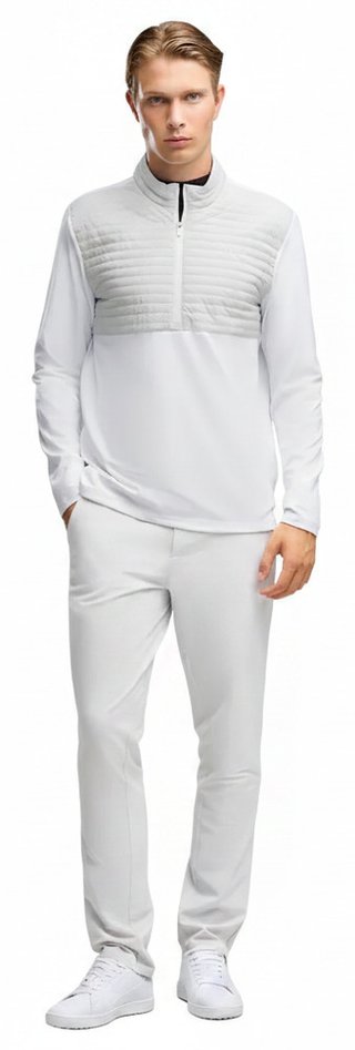 Puma Cloudspun Tech Hybrid 1/2 Zip heren jack, white glow/platino grey