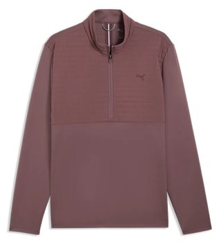 Puma Cloudspun Tech Hybrid 1/2 Zip heren jack, rich cocoa