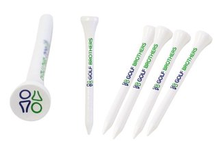 Golf Brothers Tees (bamboe), wit, 70mm, 50 stuks