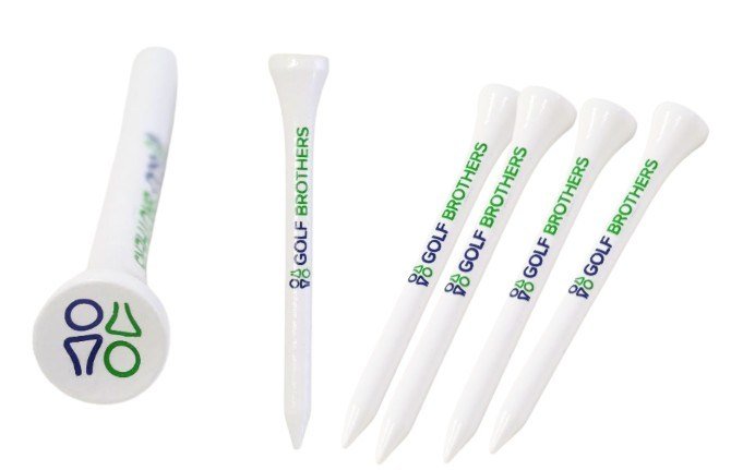 Golf Brothers Tees (bamboe), wit, 70mm, 50 stuks