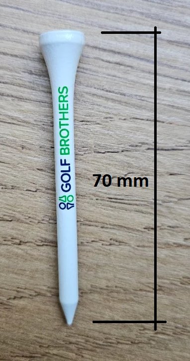 Golf Brothers Tees (bamboe), wit, 70mm, 50 stuks