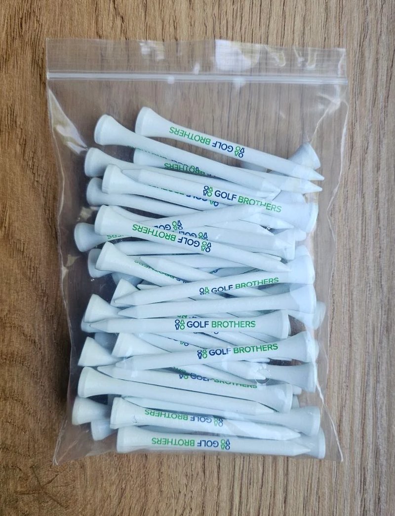 Golf Brothers Tees (bamboe), wit, 70mm, 50 stuks