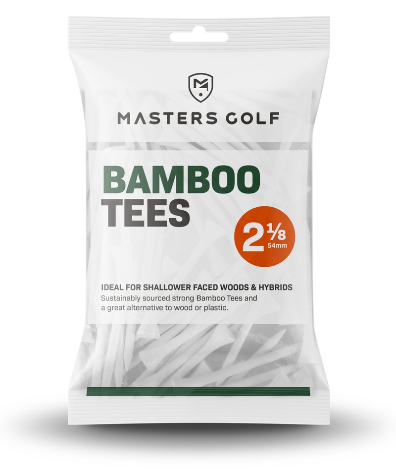 Masters Golf Bamboo Tees 54 mm (2 1/8"), 25 tees, wit
