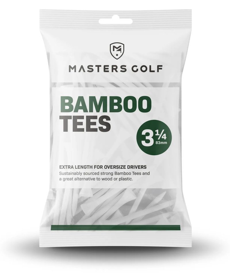 Masters Golf Bamboo Tees 83 mm (3 1/4"), 15 tees, wit