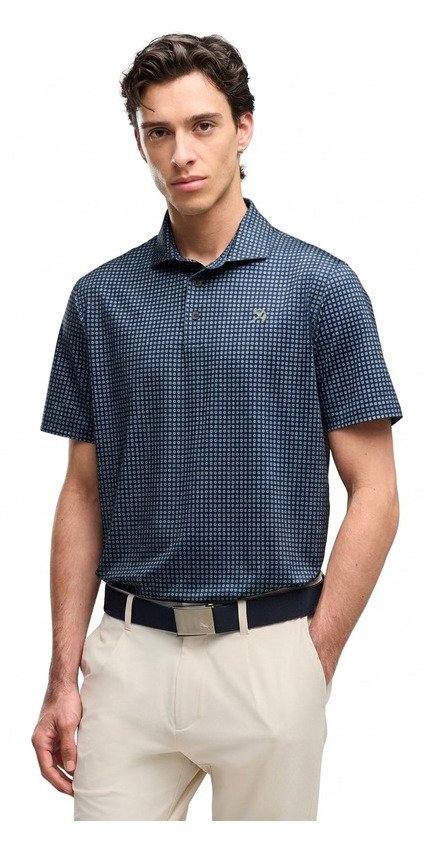 Puma X Arnold Palmer MATTR Geo heren polo, deep navy/lemon butter