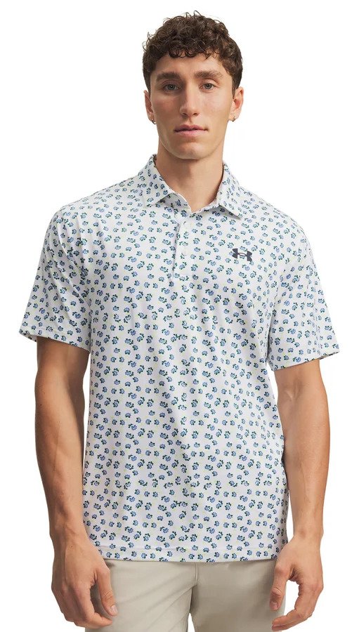 Under Armour Playoff 3.0 Printed heren polo, wit