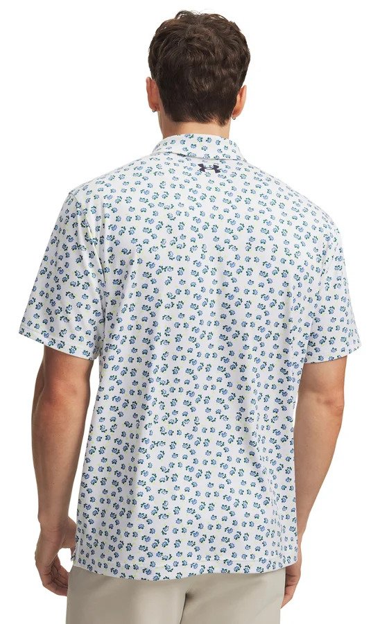 Under Armour Playoff 3.0 Printed heren polo, wit
