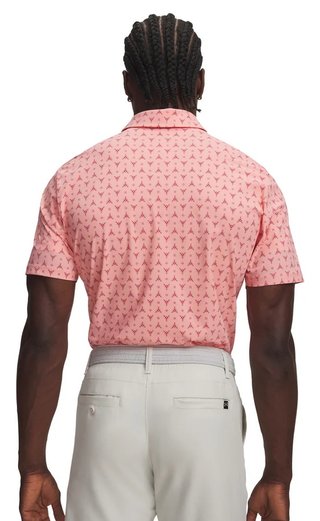Under Armour Drive Chill Printed heren polo, posh pink/claret