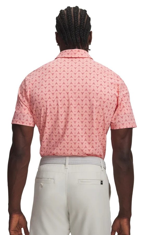 Under Armour Drive Chill Printed heren polo, posh pink/claret
