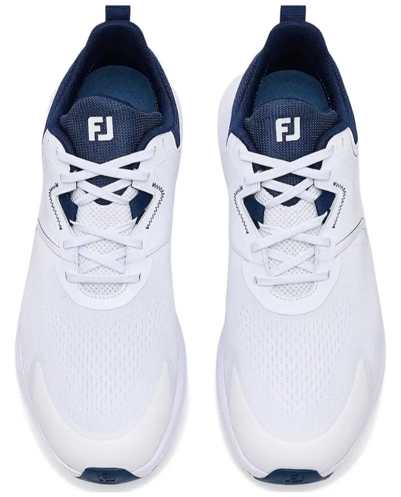 FootJoy Qmotion heren golfschoenen, wit/marineblauw
