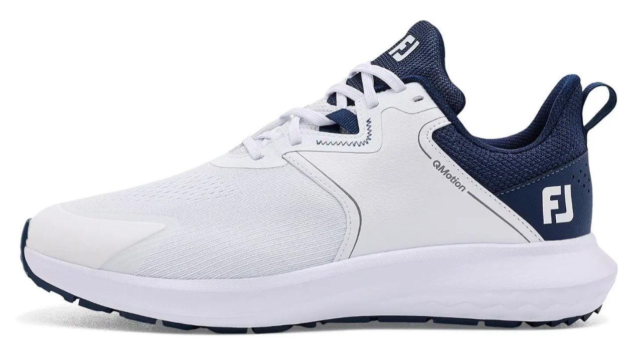 FootJoy Qmotion heren golfschoenen, wit/marineblauw