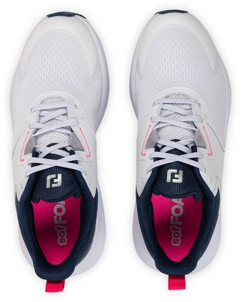 FootJoy Qmotion dames golfschoenen, wit/blauw/roze