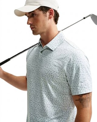 Nike Velocity Micro Print heren polo, jade horizon/wit