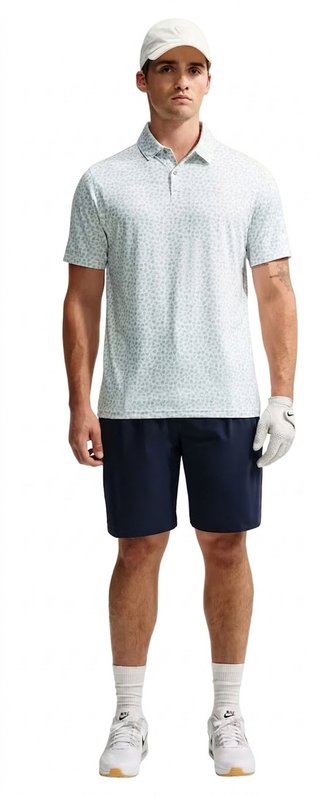 Nike Velocity Micro Print heren polo, jade horizon/wit