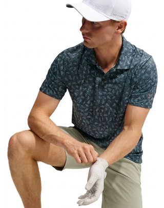 Nike Par Dri-FIT Grass Print heren polo, zwart