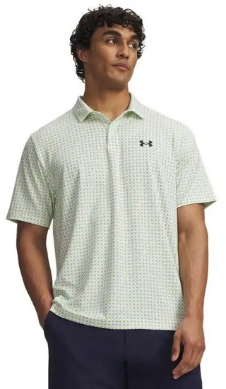 Under Armour Matchplay Printed heren polo, wit/groen